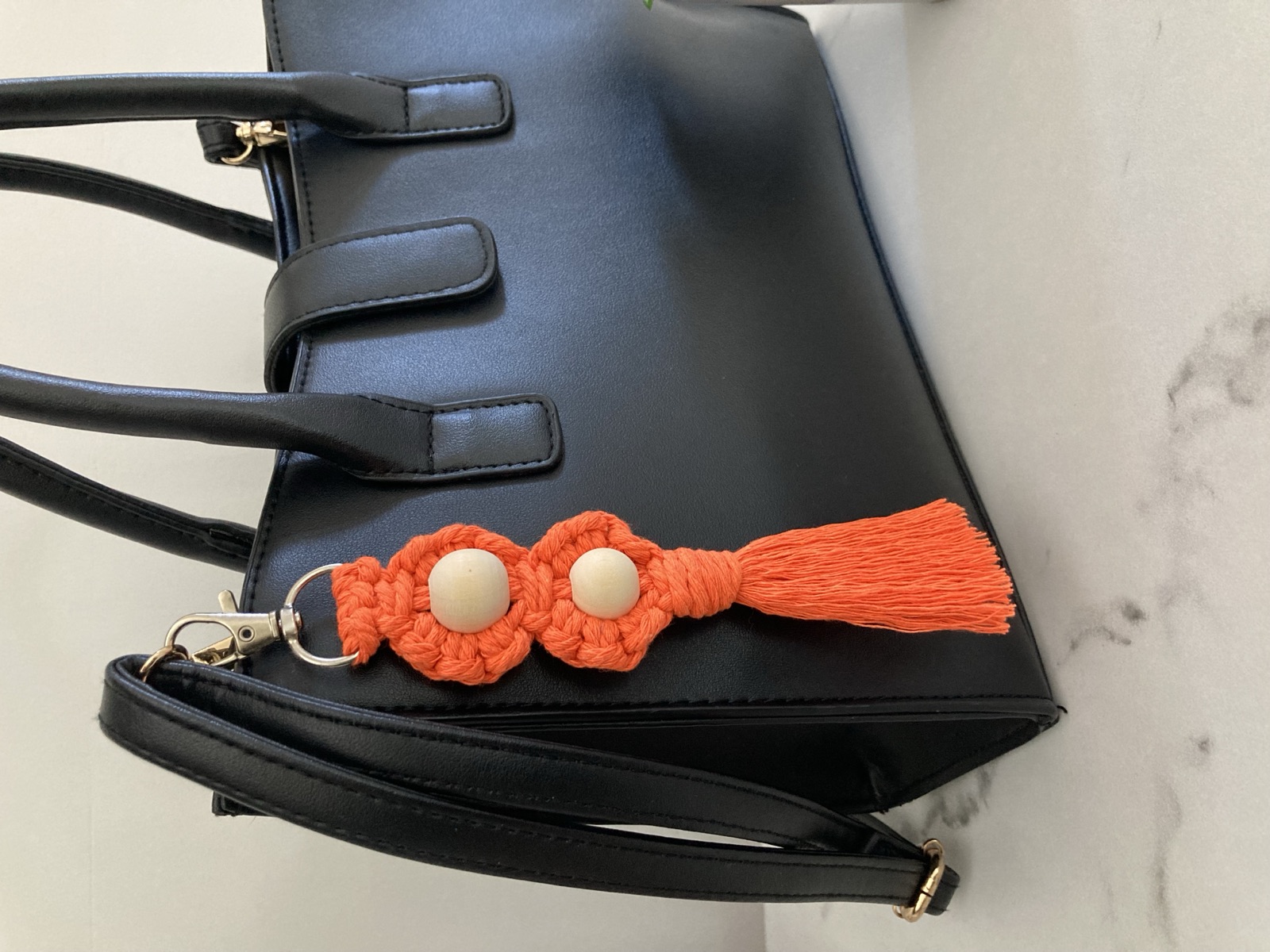 Macrame 2-Flower Key Chain